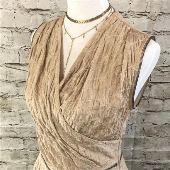 All Saints Quilted Silk Dress - Picture 2 of 6